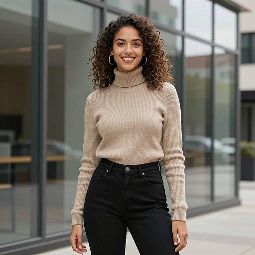 Chic Urban Style Portrait of Young Woman