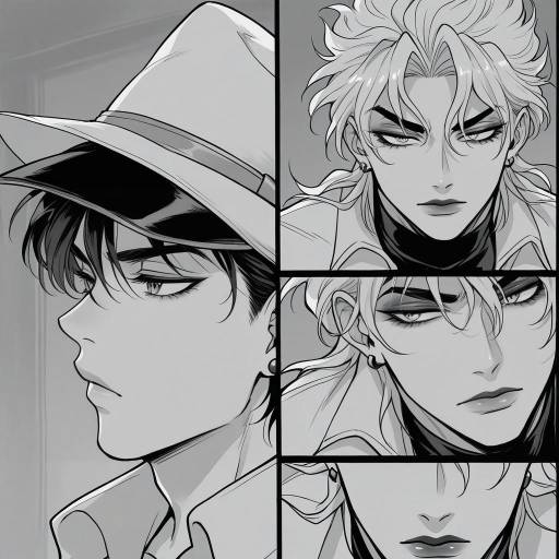 Monochrome Comic Featuring Dio Brando and Friends