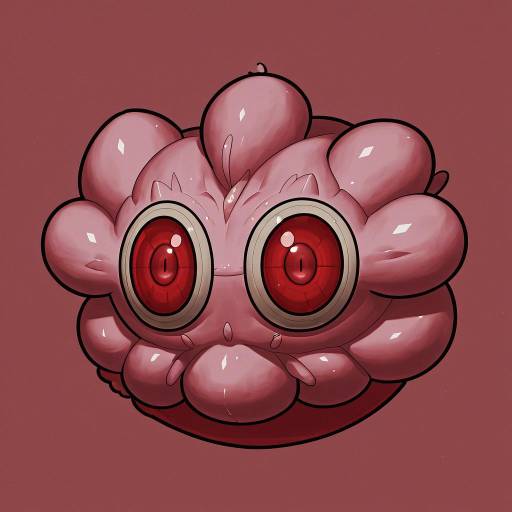 Illustration of Alcremie, pokemon in the style of Timbougami