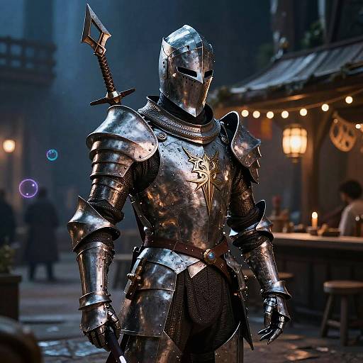 Cinematic Soul Knight in Fantasy Tavern