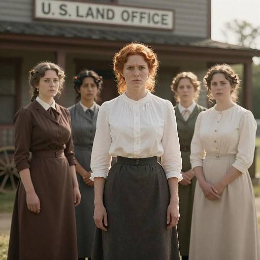 Victorian Women in Front of Land Office