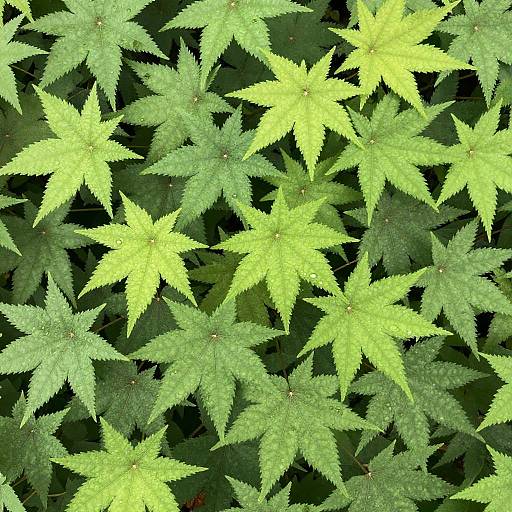 Close-Up of Vibrant Star-Shaped Leaves