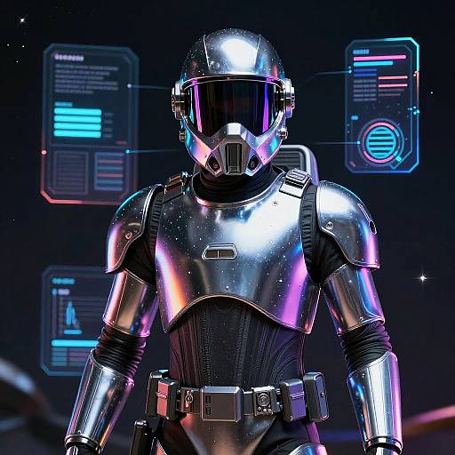 Chrome Neon Galactic Ranger Portrait