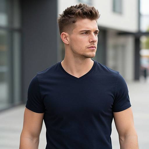 Butch Cut Fit European Man Photo