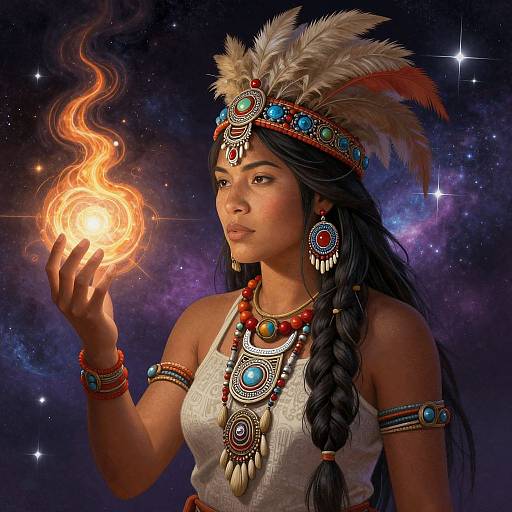 Native Female Shaman Fantasy Illustration