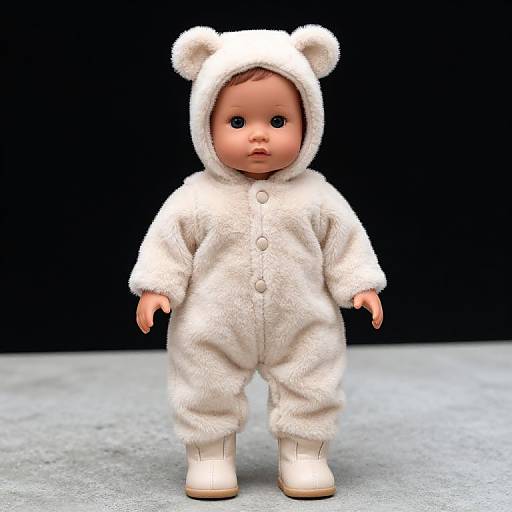 Baby Doll in Beige Bear Suit