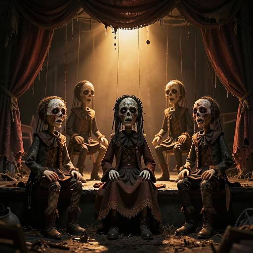 Macabre Marionettes in Apocalyptic Scene