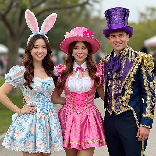 Vibrant Carnival Costume Trio