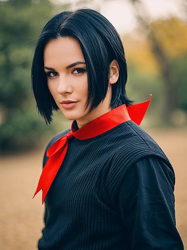 Lifestyle costume photo of Android 17. Cosplay clothes
