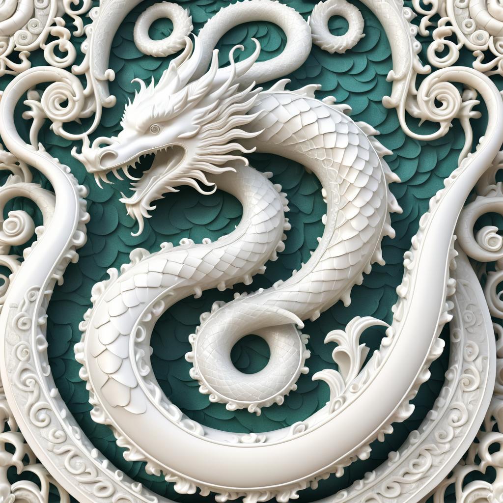 Intricate Rococo Sea Serpent 3D Render