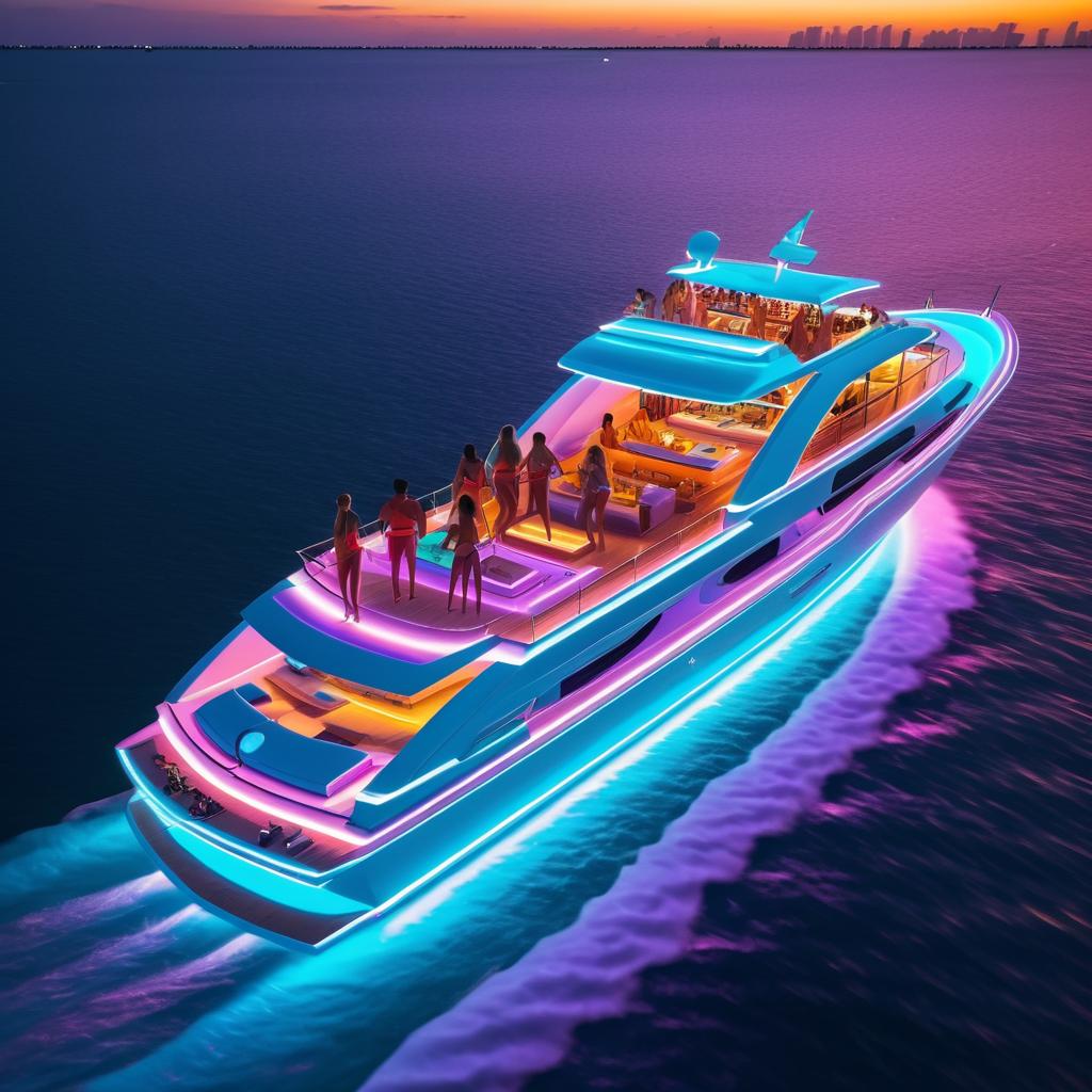 Vibrant Sunset Cruise with Friends