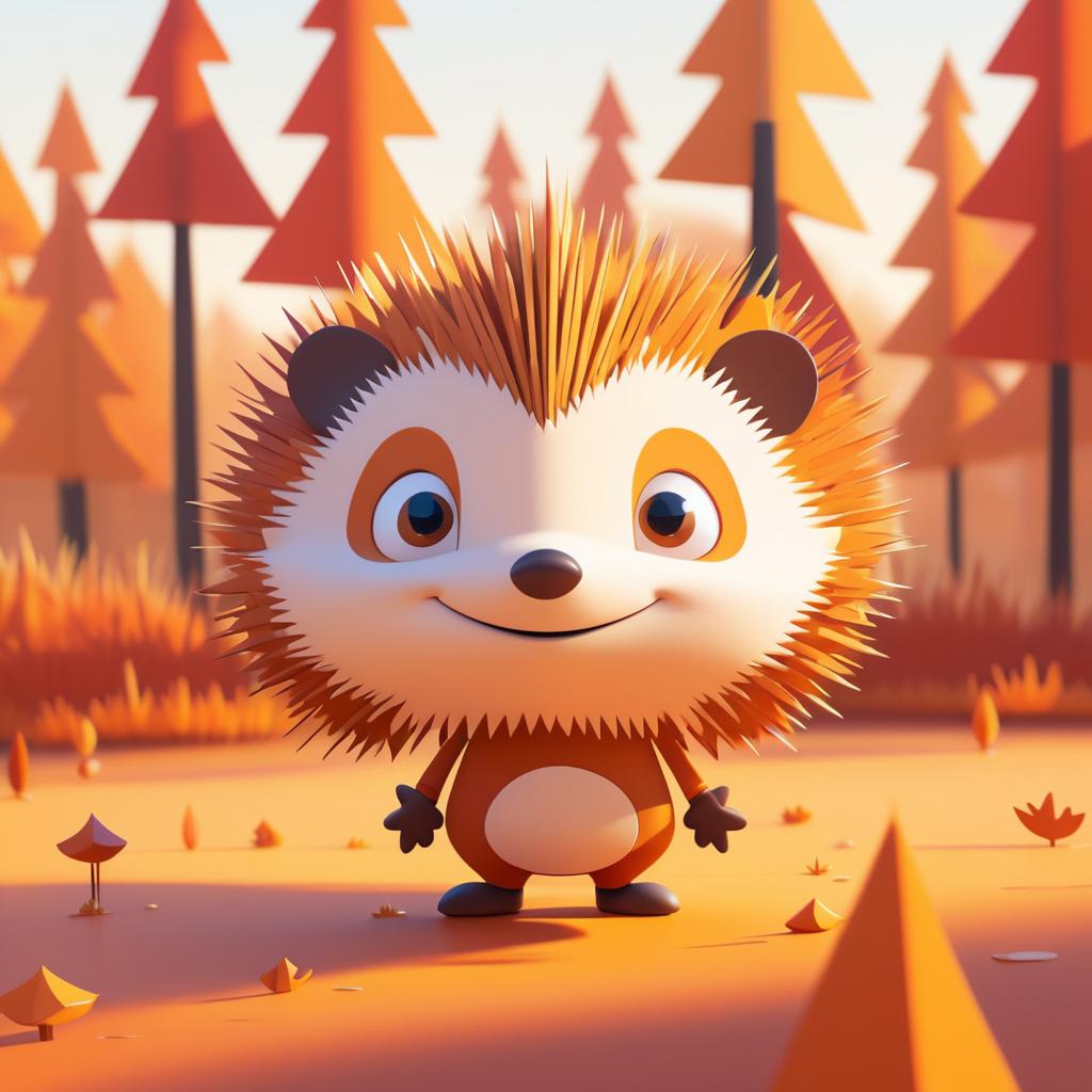 Quirky Hedgehog in Autumn Colors