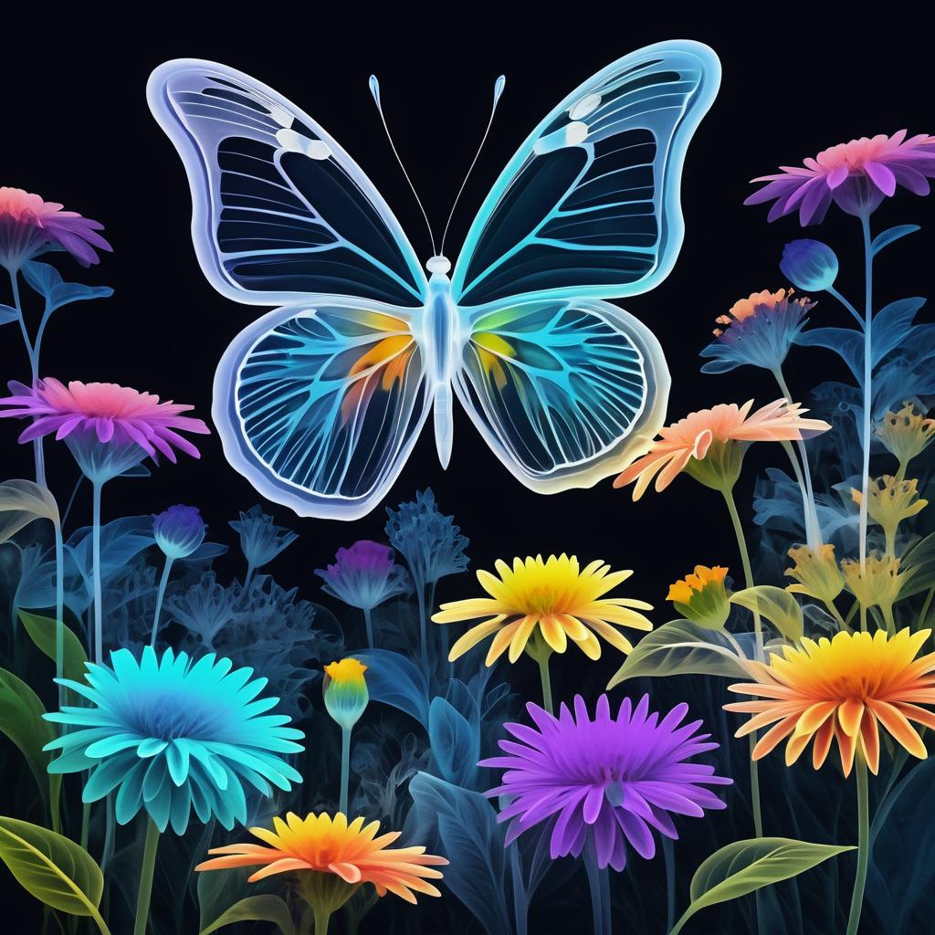 X-Ray Butterfly in Luminous Garden