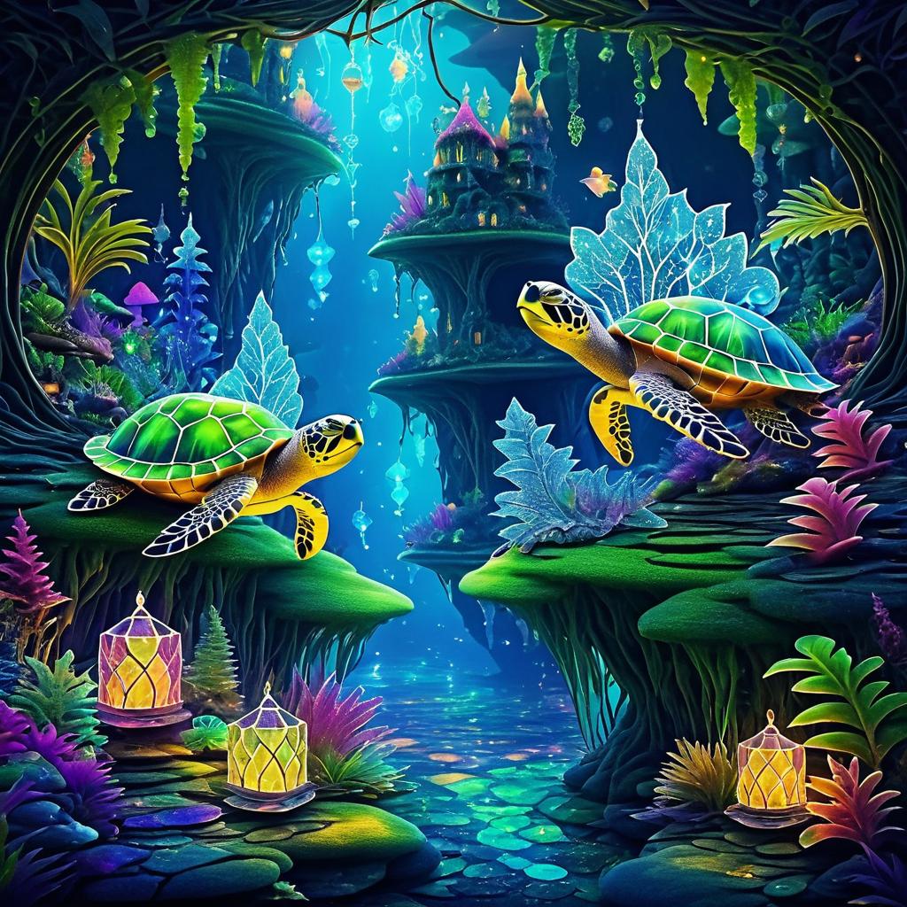 Enchanted Sea Turtles in Crystal Cave