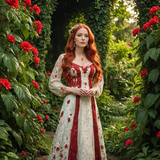 Elegant Woman in a Lush Garden