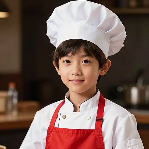Asian Boy Chef Character Illustration