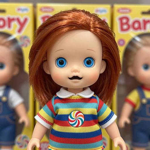 Intense Scarecrow Doll Surrounded by Toys