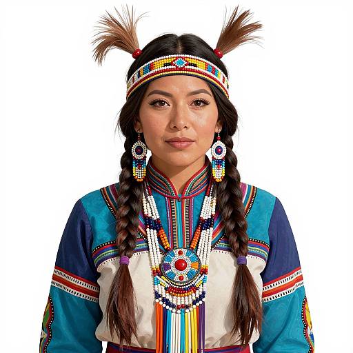 Vibrant Sioux Woman Digital Illustration