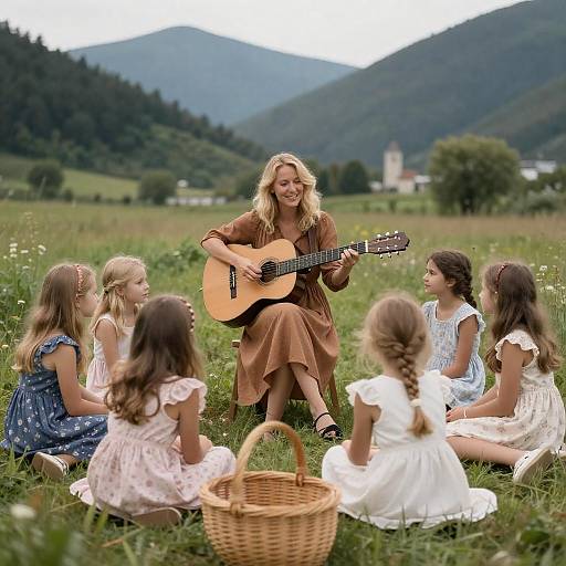 Joyful Guitar Session in Nature's Embrace
