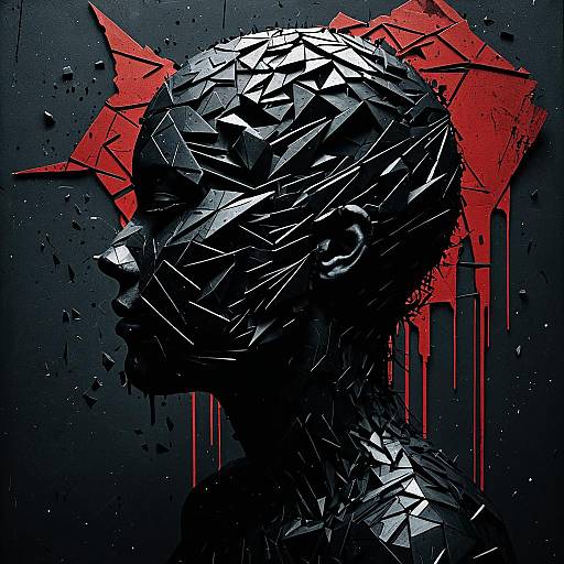 Surreal Fragmented Faceless Portrait