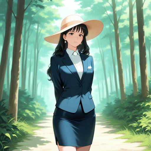 Elegant Girl in a Whimsical Forest Glade