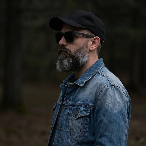 Mysterious Bearded Man in Forest