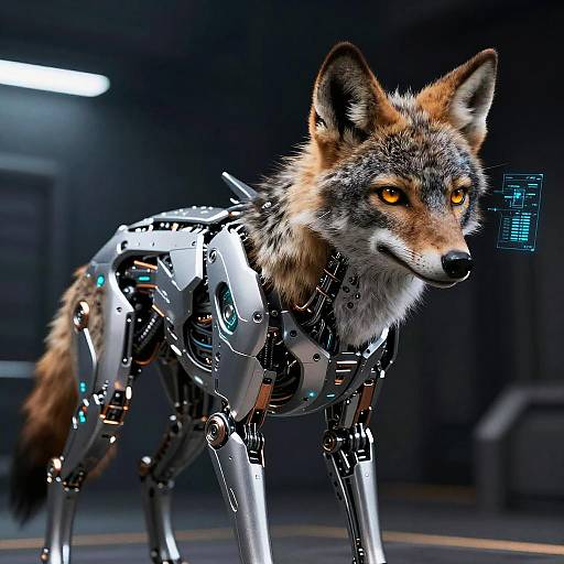 Futuristic Maned Wolf Cybernetic Guardian