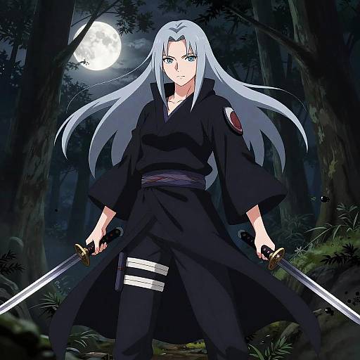 Graceful Female Shadow Warrior Anime