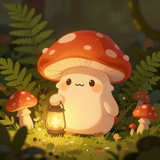 Charming Mushroom Creature Illustration