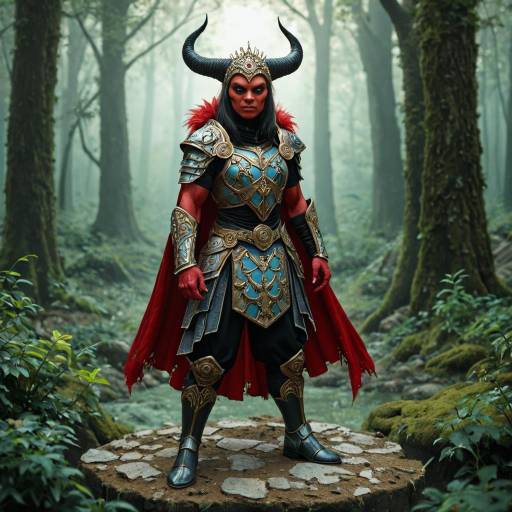 Muscular Demon in Gloomy Forest Setting Muscular Demon in Gloomy Forest Setting