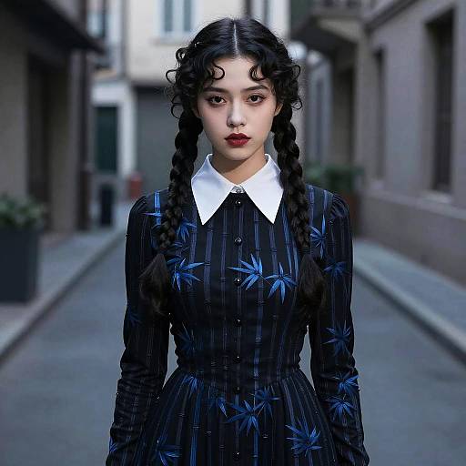 Retro Wednesday Addams Urban Portrait