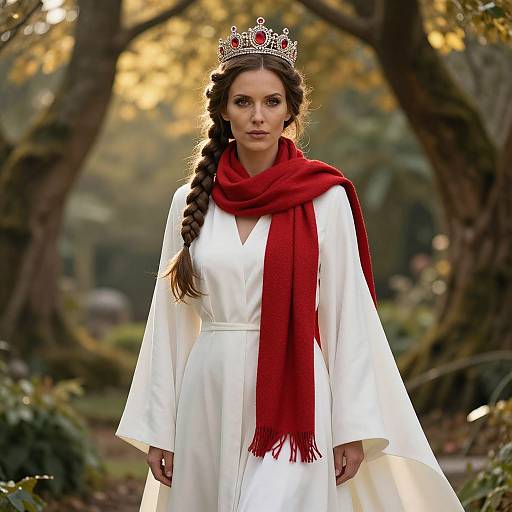 Regal Woman in Mystical Garden