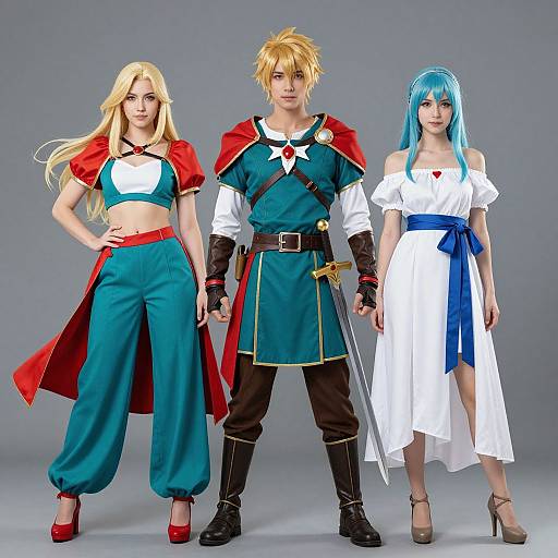 Vibrant Trio in Detailed Costumes