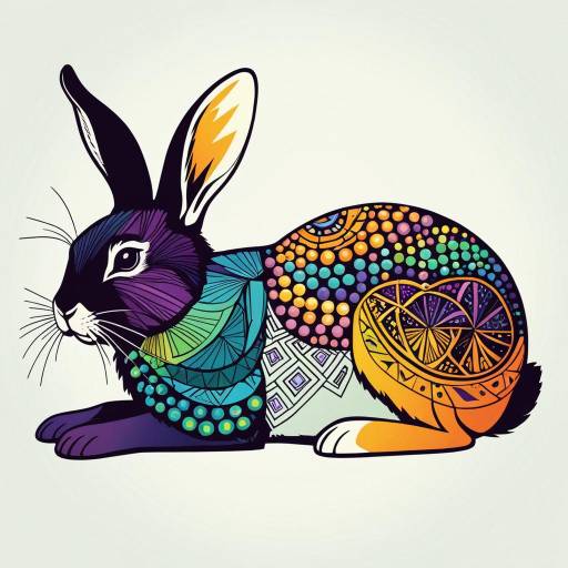 Whimsical Geometric Rabbit Illustration