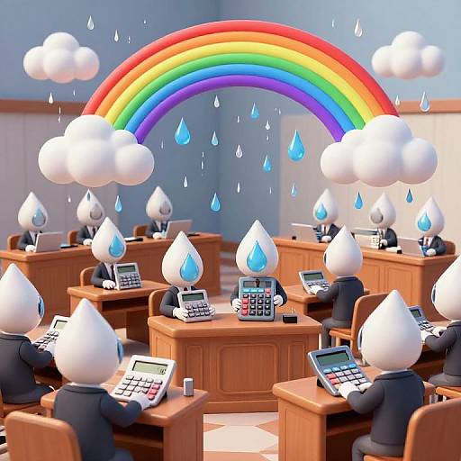 Whimsical 3D Calculator Courtroom