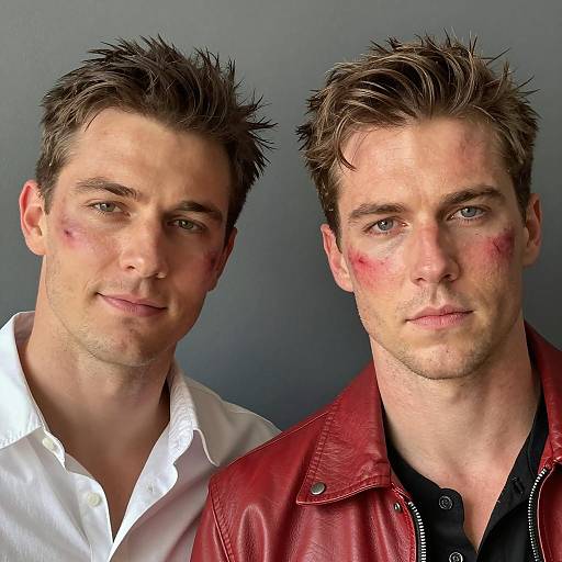 Close-Up of Two Men with Bruises