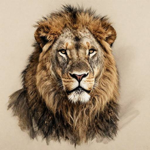 Charcoal Lion with Goonies Monster Portrait