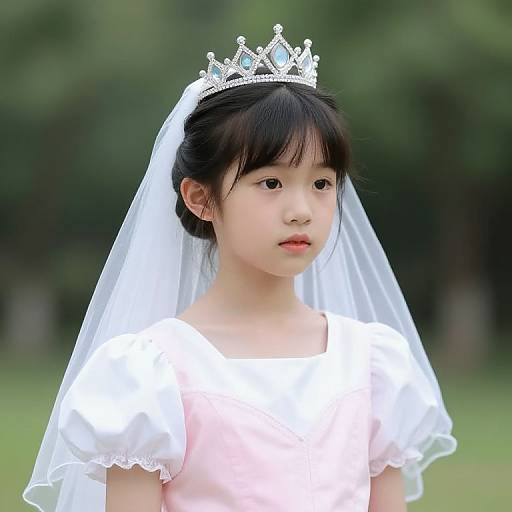 Girl in Pink Dress with Crown