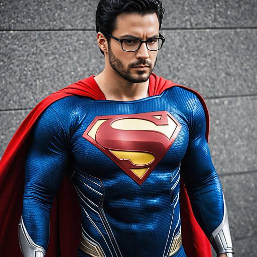 Male Superman Cosplay with Glasses