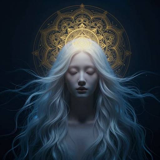 Ethereal Figure with Golden Mandala
