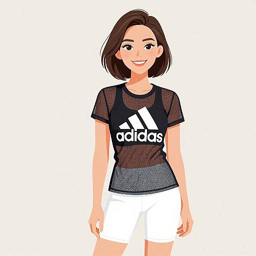 Smiling Woman in Sporty Casual Wear