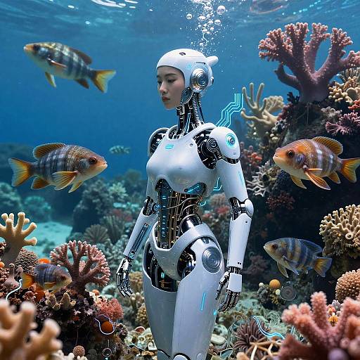 Futuristic Cybernetic Underwater Scenes