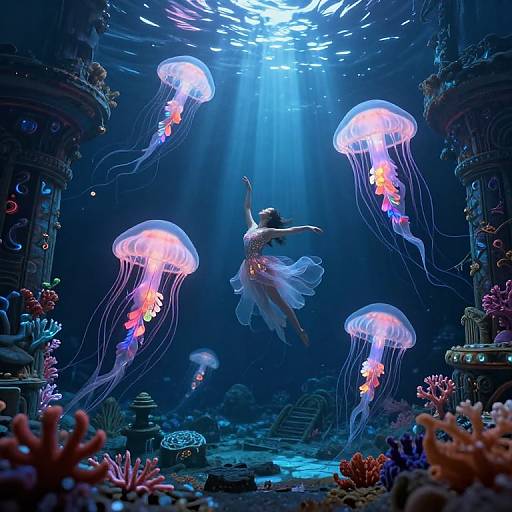 Mythical Jellyfish Underwater Ballet