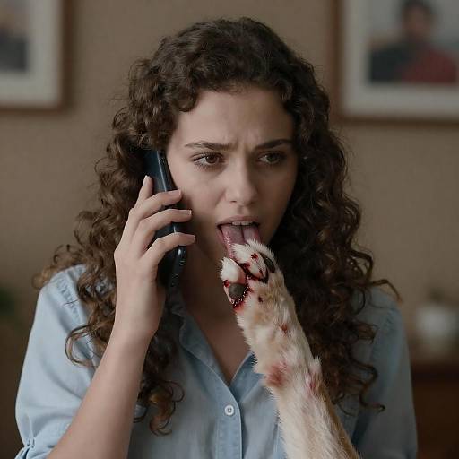 Young Woman Engaged in Dark Activity