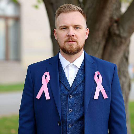 Bearded Man in Blue Jacket Portrait