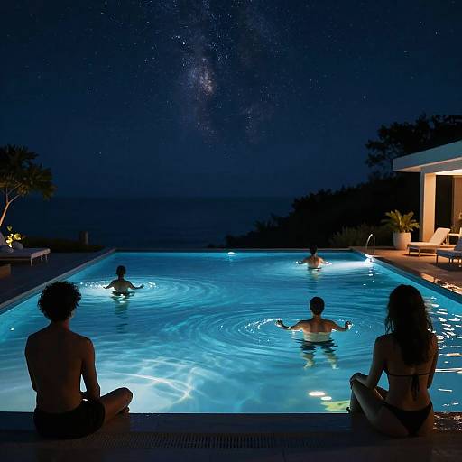 Magical Night Poolside Serenity