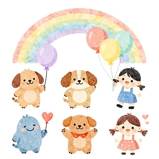 Playful Animals and Joyful Children