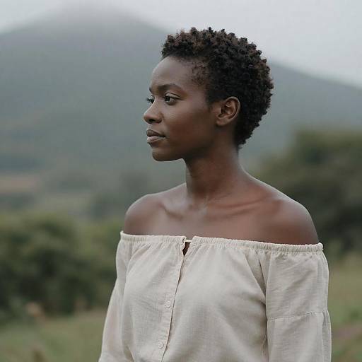 Contemplative Woman in Serene Nature