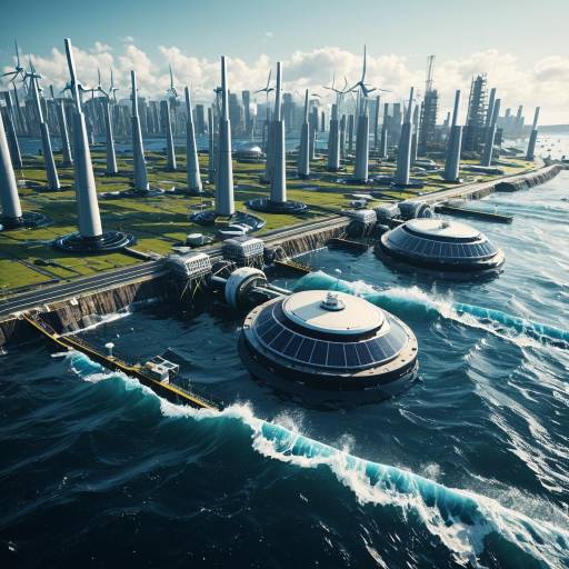 Futuristic Floating City with Renewable Energy