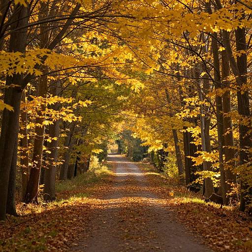 Autumn Forest Path in Golden Light